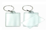Keyring Pic insert Clear Acrylic Square 10 pcs