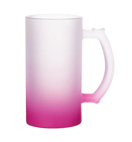 Mugs - Frosted Beer Mug Dark Pink 16 Oz pack of 2