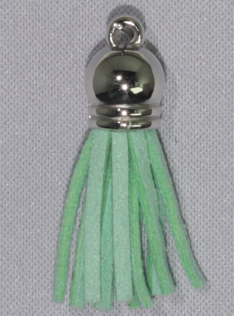 Tassels Silver 35mm Aqua Green No 11