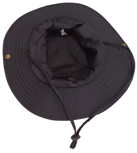 Cap Cricket Safari Style Round Brim Black