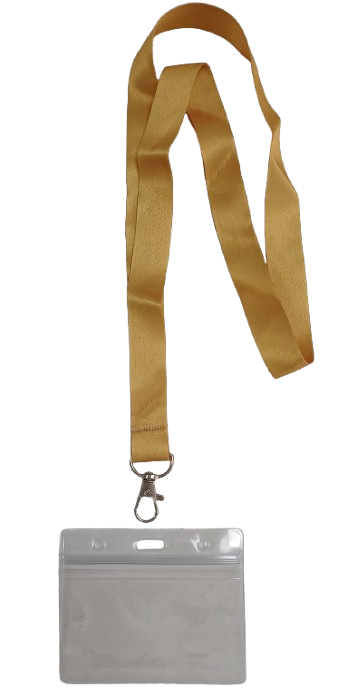 Lanyard - Gold with ID Card Pouch 86x54mm (wide)