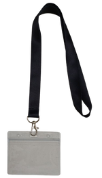 Lanyard - Black with ID Card Pouch 86x54mm (wide)