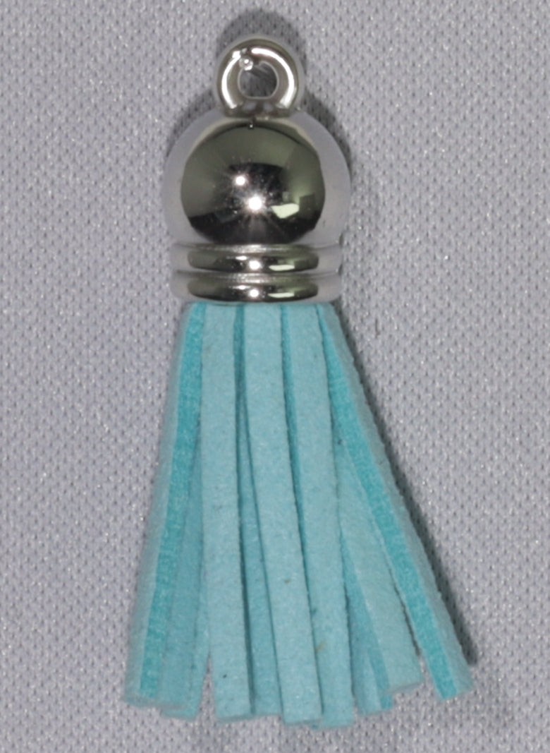 Tassels Silver 35mm Aqua Blue No 12