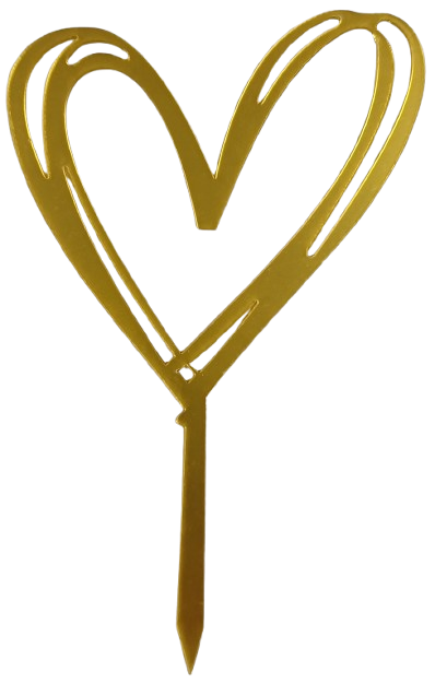 Cake Toppers Acrylic Heart Gold