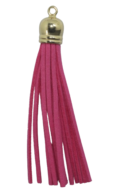 Tassels Gold 80mm Cerise Pink No 7