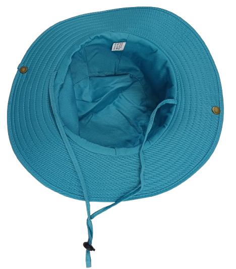 Cap Cricket Safari Style Round Brim Turquoise