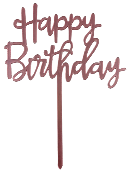 Cake Toppers Acrylic Happy Birthday Pink Large