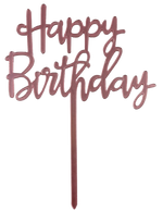 Cake Toppers Acrylic Happy Birthday Pink Large