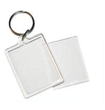 Keyring Pic insert Clear Acrylic Rectangle 10 pcs