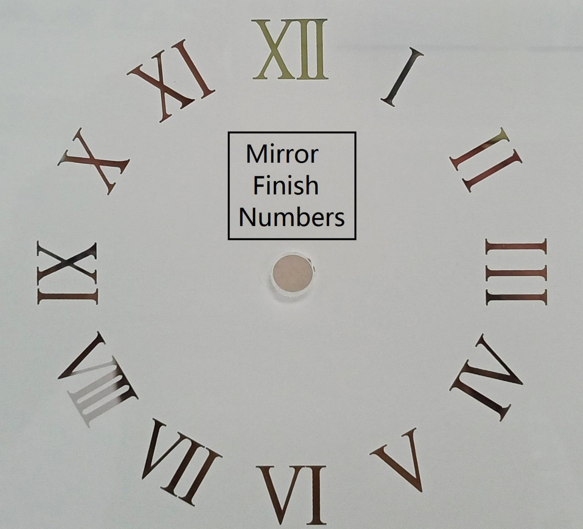 Clock 12inch Long Smooth with Mirror Numbers