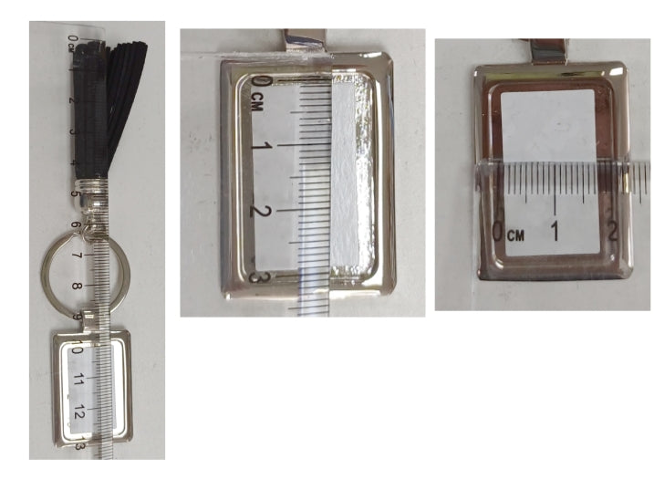 Keyrings Metal Rectangle With Tassel Black