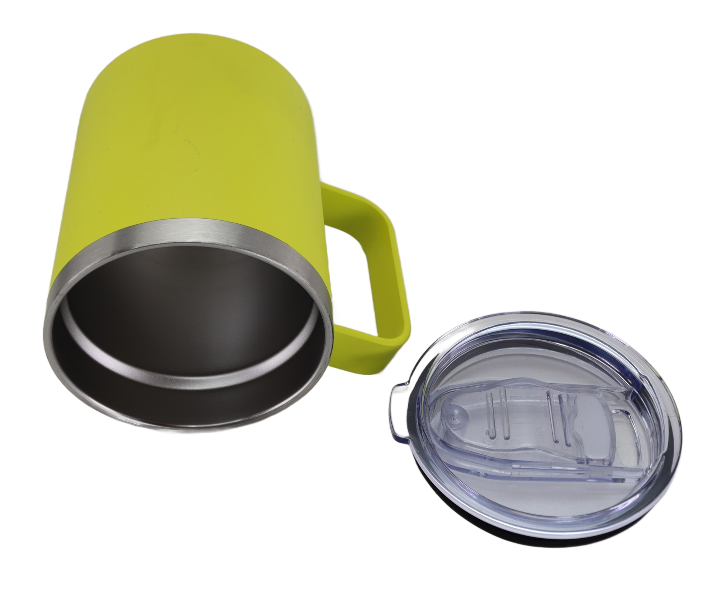 Double Wall Sippy Camping Mug 340ml Yellow