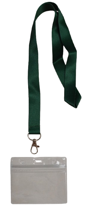 Lanyard - Bottle Green with ID Card Pouch 86x54mm (wide)