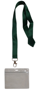 Lanyard - Bottle Green with ID Card Pouch 86x54mm (wide)