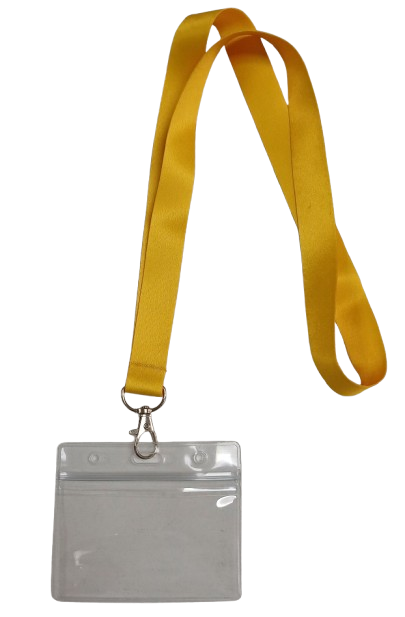 Lanyard - Yellow with ID Card Pouch 86x54mm (wide)