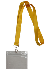 Lanyard - Yellow with ID Card Pouch 86x54mm (wide)
