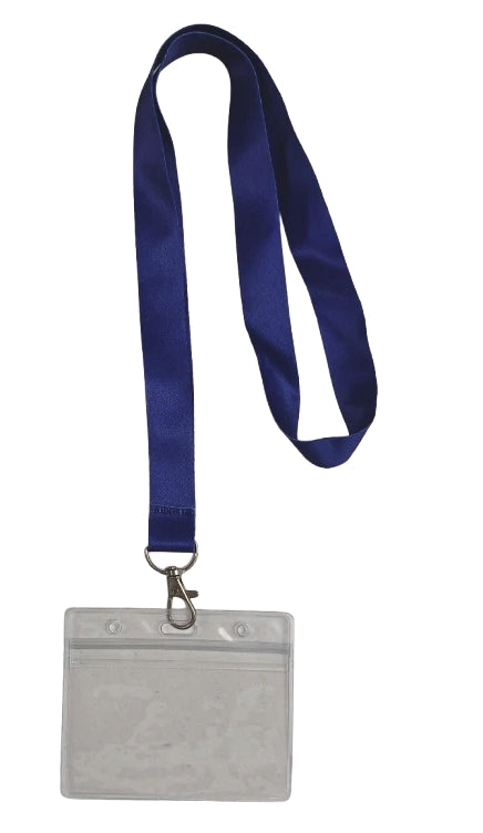 Lanyard - Midnight Blue with ID Card Pouch 86x54mm (wide)