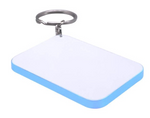 Keyring Polymer 45x65mm Rectangle Double sided Sky Blue