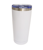 Sippy Cup Travel Mug 600ml Double walled Silver Rim White