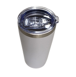 Sippy Cup Travel Mug 600ml Double walled Silver Rim White